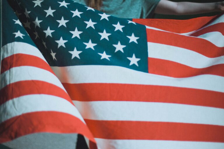 american flag waving